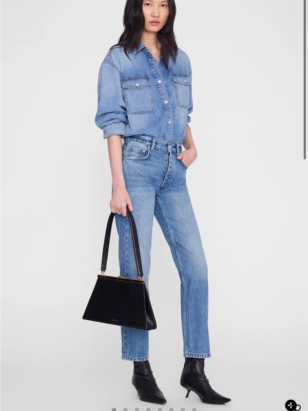 Anine Bing Cascade Blue Straight Leg Jane Jean - 28”